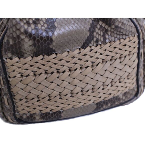 Gucci Handbag Python Beige Brown Leather Cadena with Key - Picture 14 of 16
